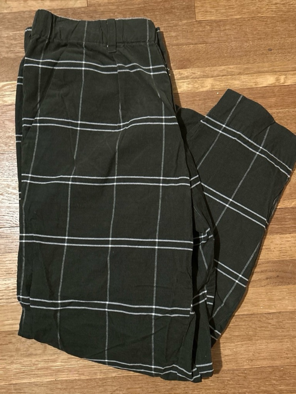 Madewell Green white Windowpane-Check Chinos